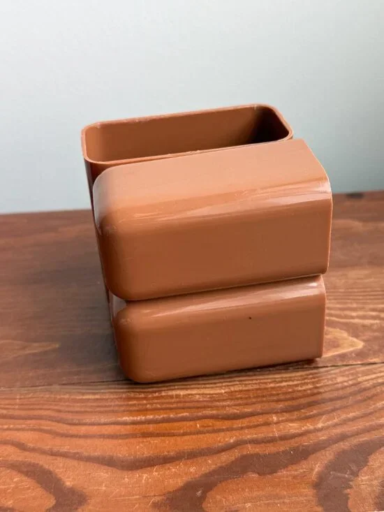 Small Brown Plastic Stationary Desk Organizer w/ Drawers - Picture 5 of 10